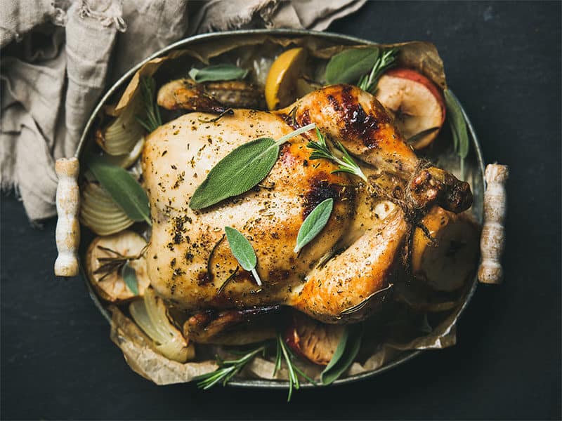 Roasted Whole Chicken Apples
